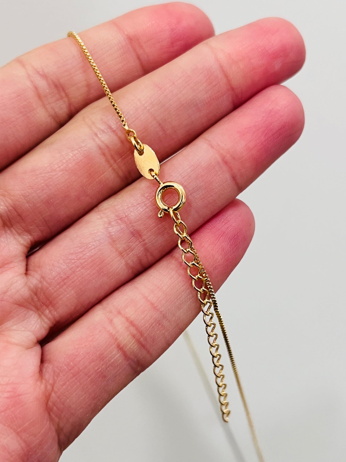 Gold Filled Pearl Box Necklace | Triple Faux Pearl Chain