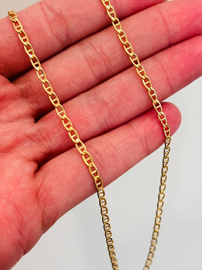 18KT Gold Filled Necklaces, Gold Filled Mariner Chain Necklace | 1.5mm Dainty Link by HAUS OF MONOGRAM