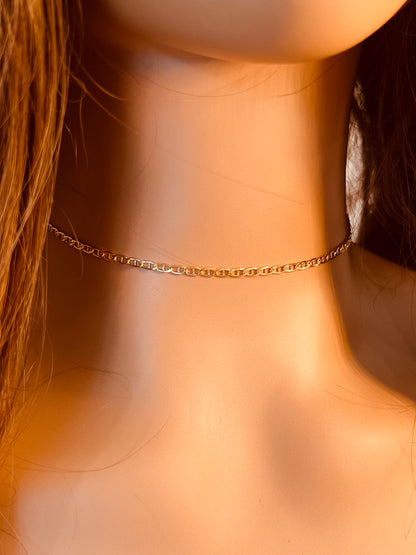 18KT Gold Filled Necklaces, Gold Filled Mariner Chain Necklace | 1.5mm Dainty Link by HAUS OF MONOGRAM