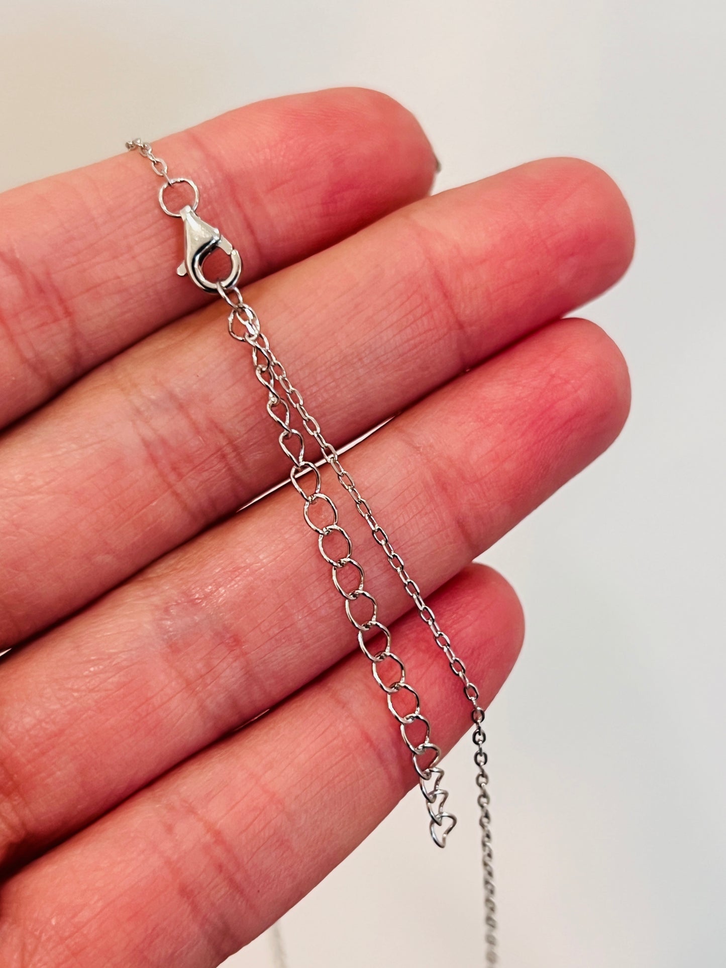 Sterling Silver Evil Eye Charm Necklace | 16" + Extension