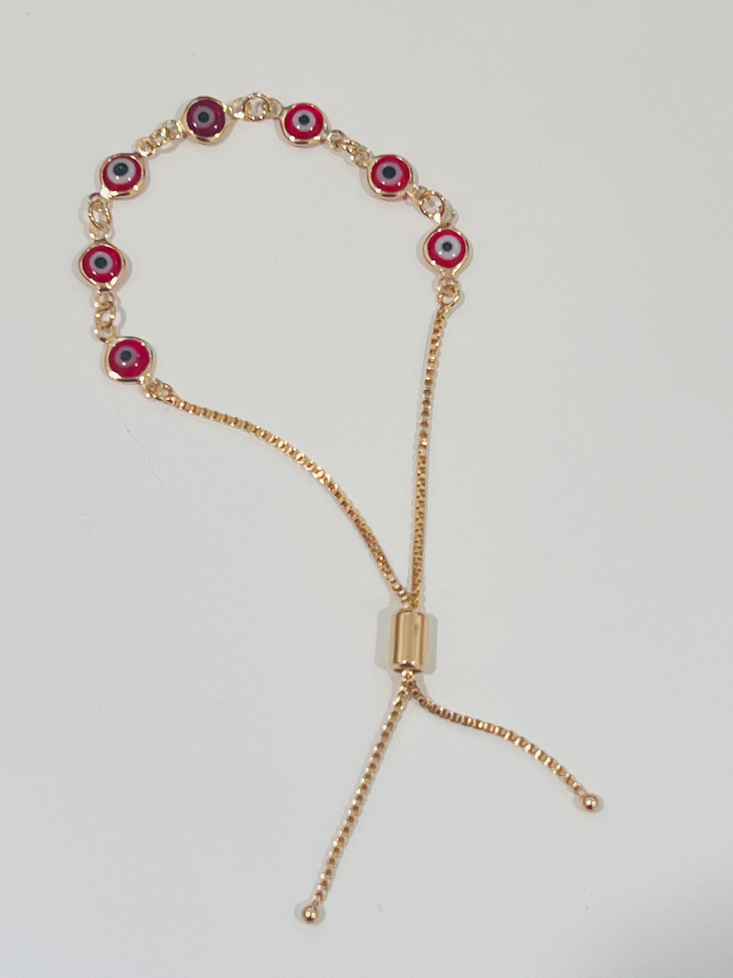 Gold Filled Evil Eye Bracelet | Adjustable Gold Charm