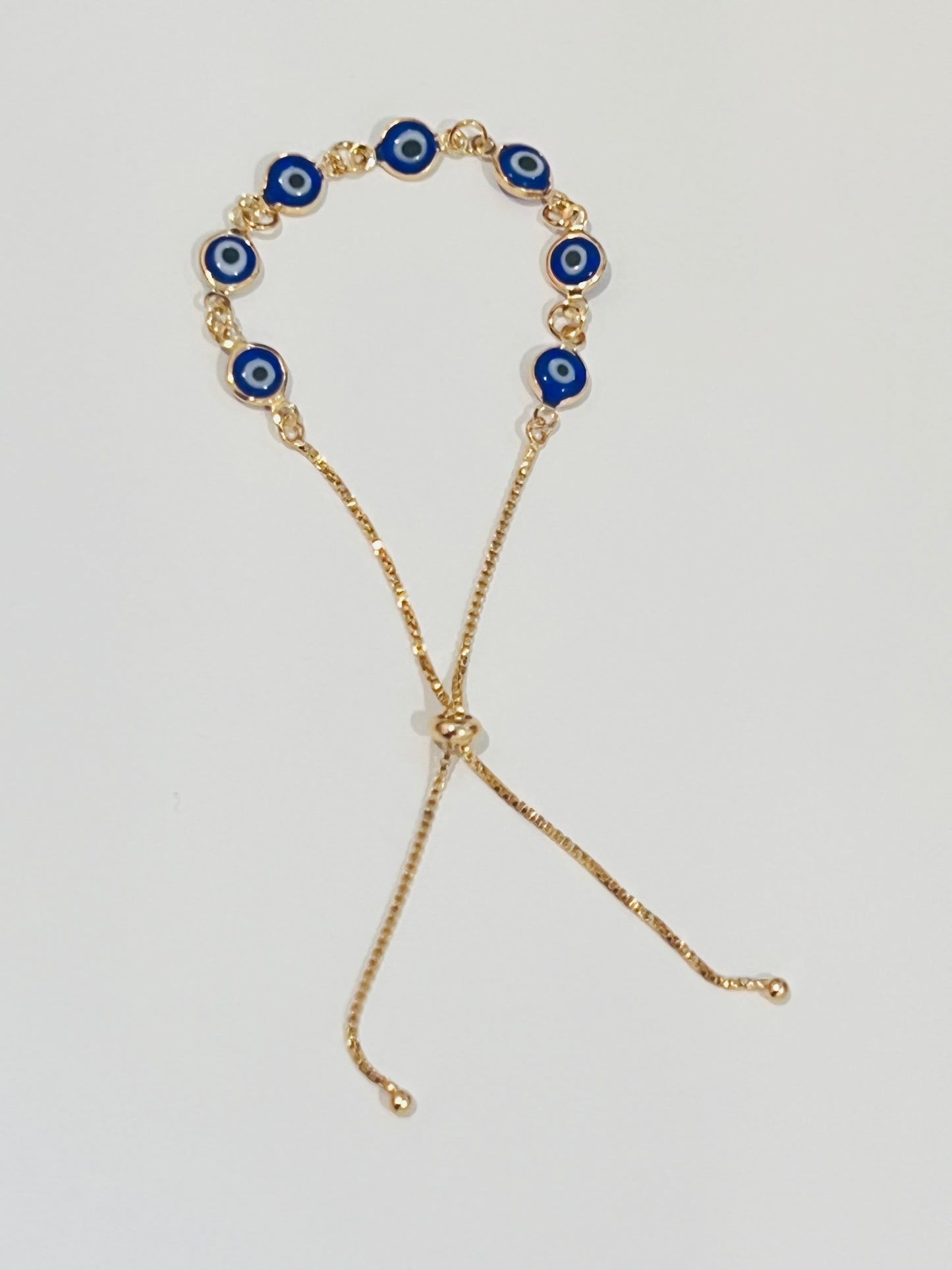 Gold Filled Evil Eye Bracelet | Adjustable Gold Charm
