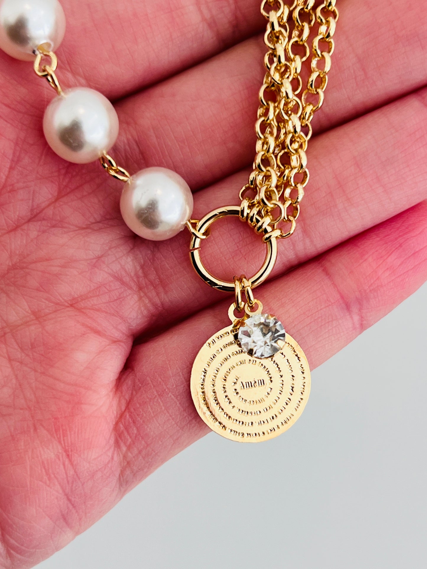 Gold Filled Bracelet with Pearls & Prayer Charm | Faith-Inspired Jewelry