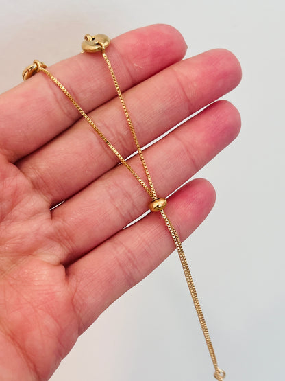 18KT Gold Filled Bracelets, Gold Filled 8mm Puff Adjustable Bracelet | Statement Gold Bracelet for Women by HAUS OF MONOGRAM