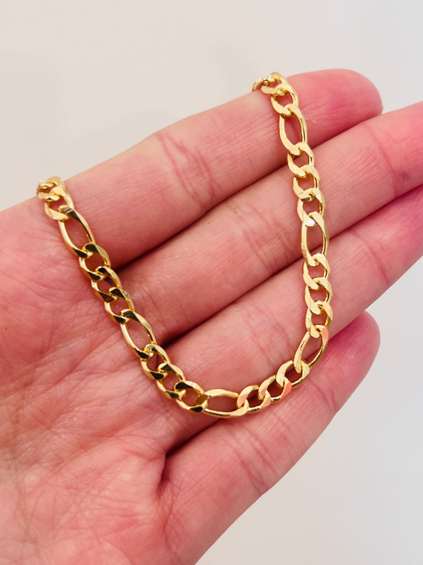 Gold Filled Figaro Bracelet | 4mm Bold Classic Wrist Chain