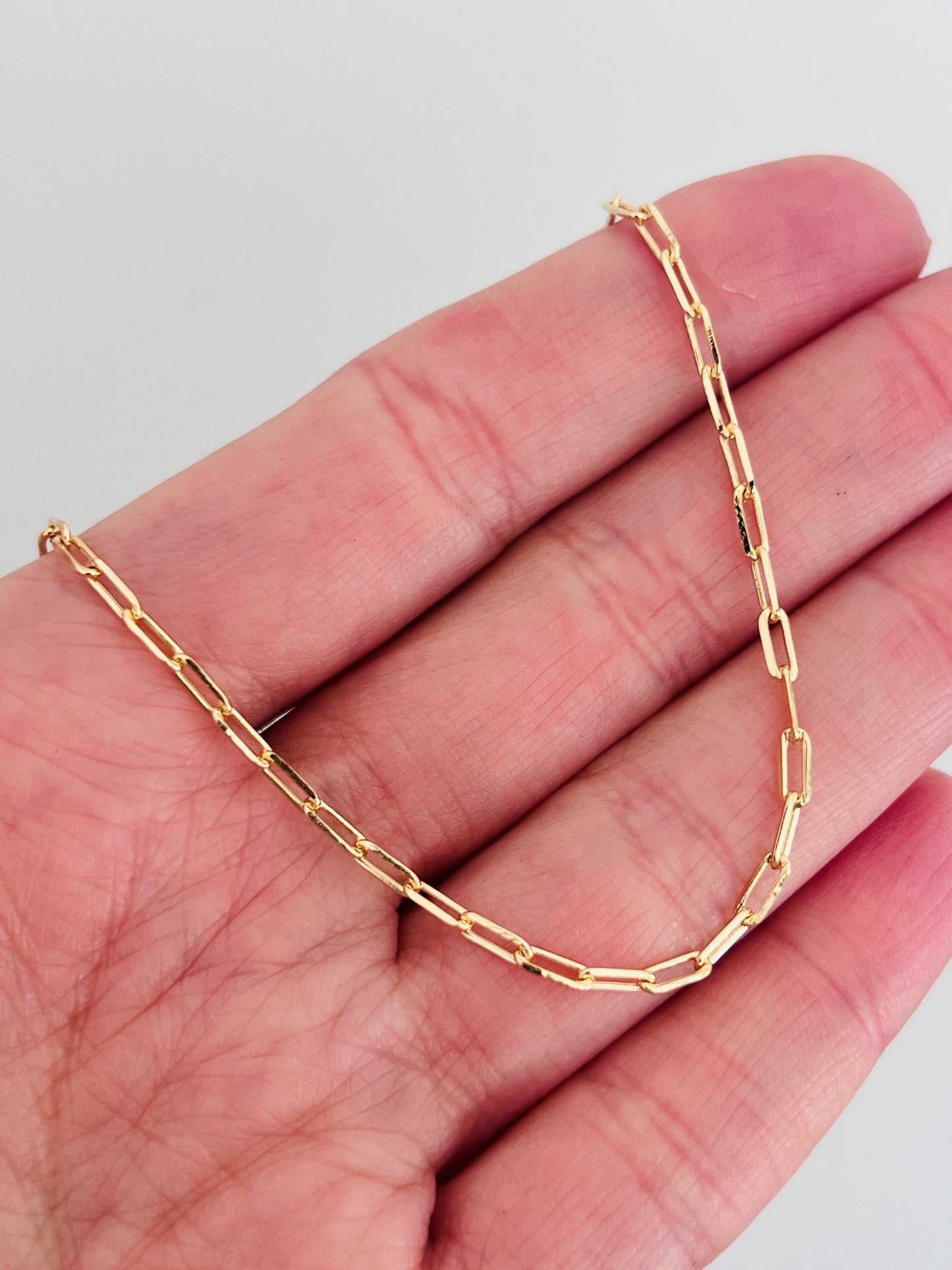 Gold Filled 1.5mm Paperclip Bracelet | Dainty Gold Chain for Everyday Layering