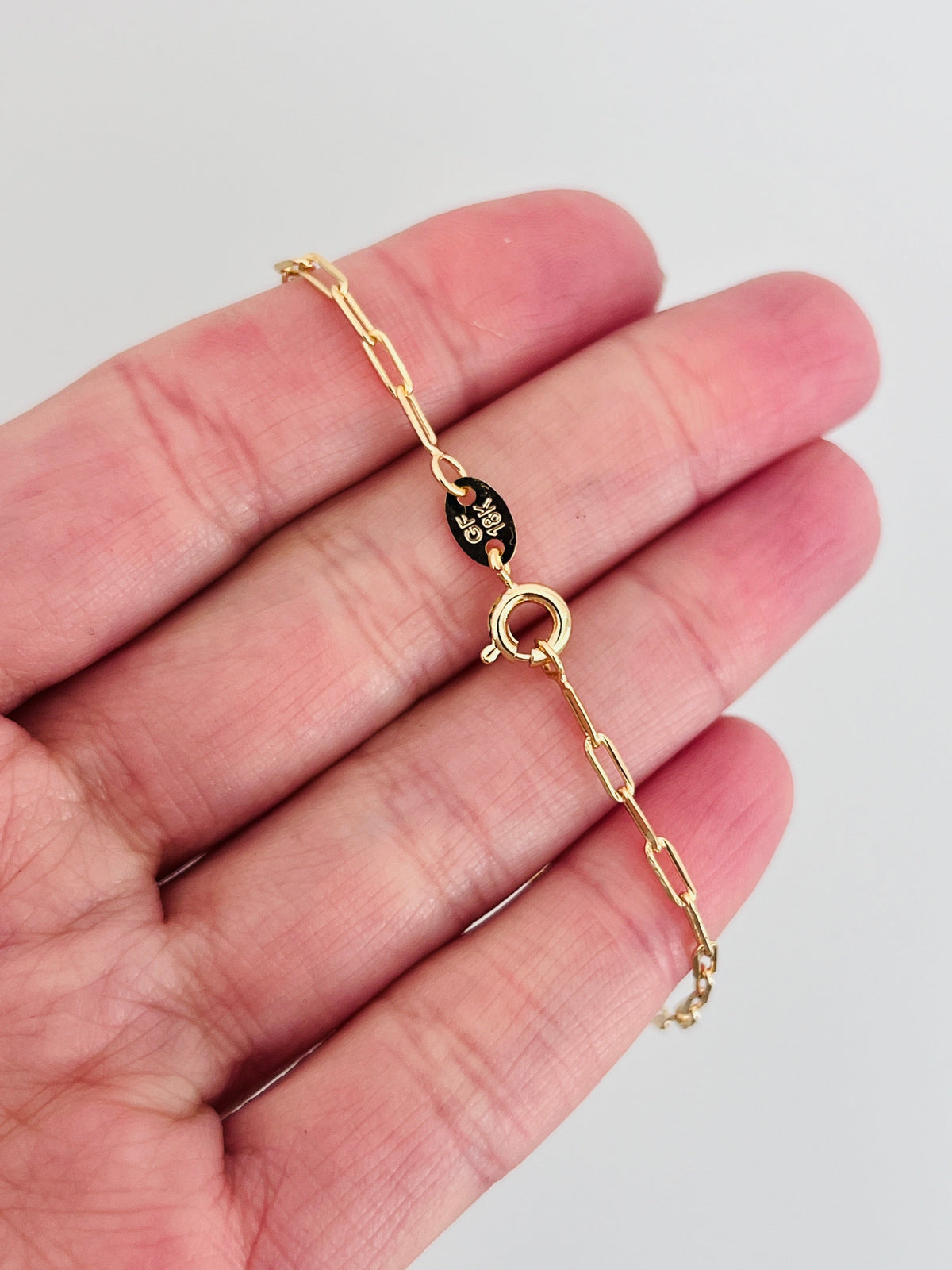 18KT Gold Filled Bracelets, Gold Filled 1.5mm Paperclip Bracelet | Dainty Gold Chain for Everyday Layering by HAUS OF MONO...