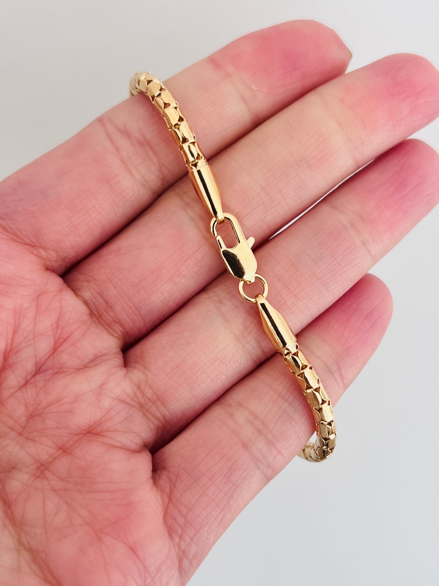 Gold Filled 2.5mm Serpentine Bracelet | Dainty Gold Chain for Women