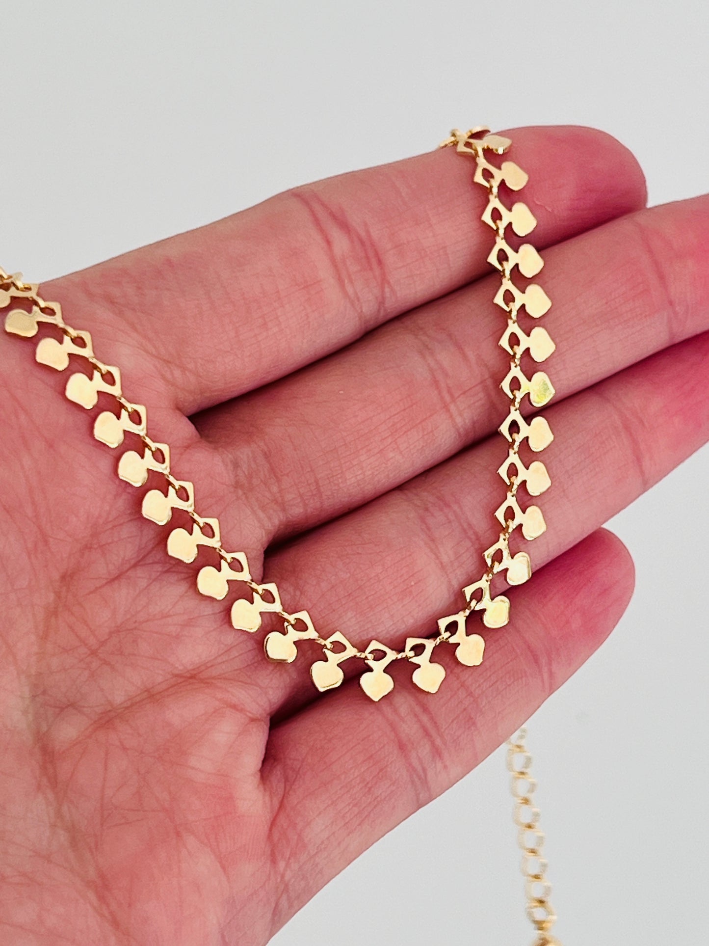 Gold Filled 5mm Heart Bracelet | Romantic Gold Link Chain