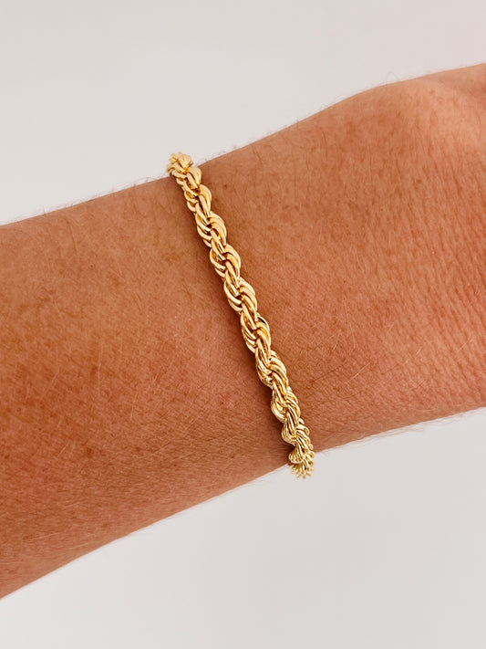 Gold Filled Rope Bracelet | 4mm Width | Multiple Sizes