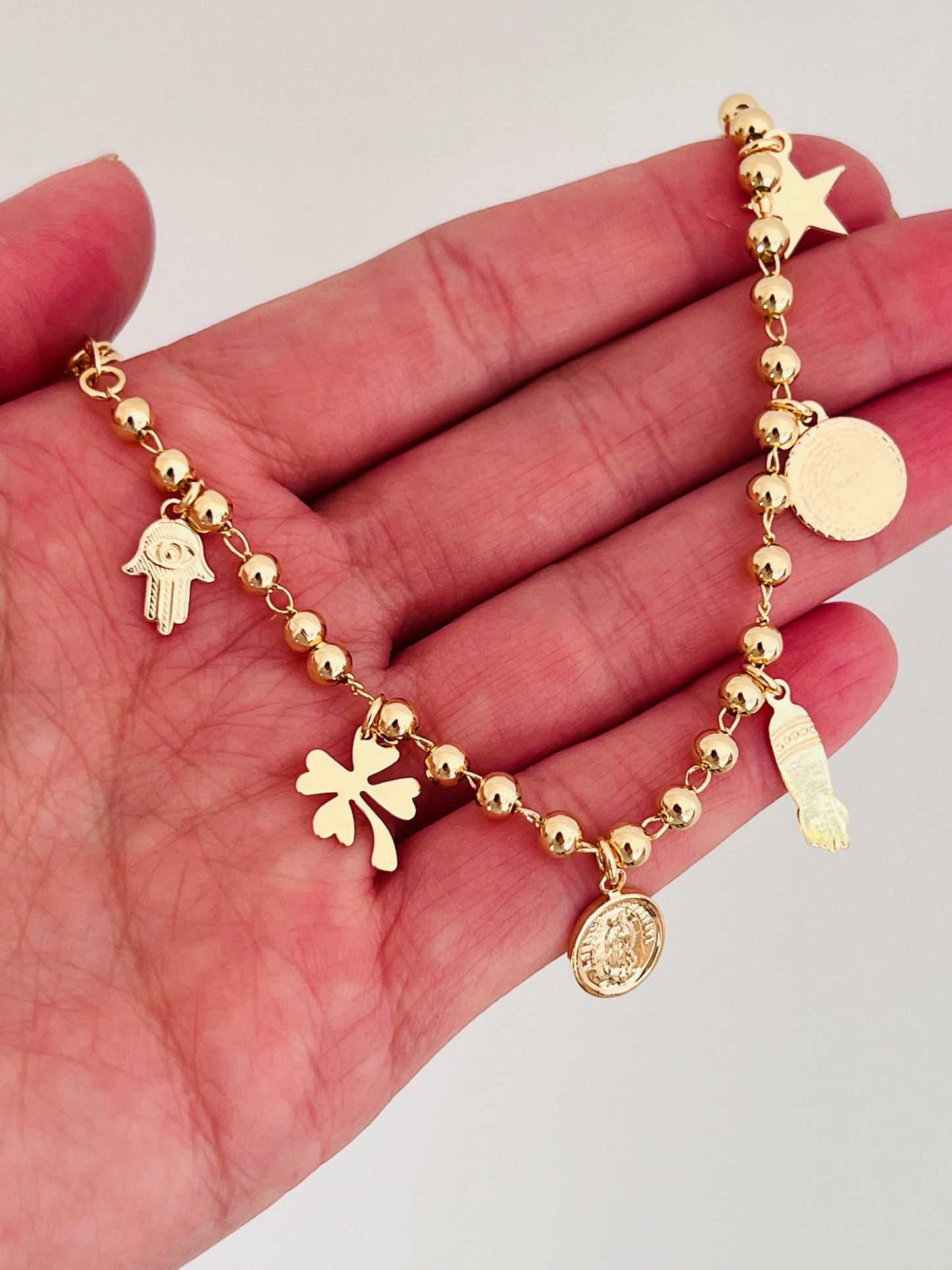 Gold Filled Dangling Charm Bracelet | Minimalist Gold Jewelry