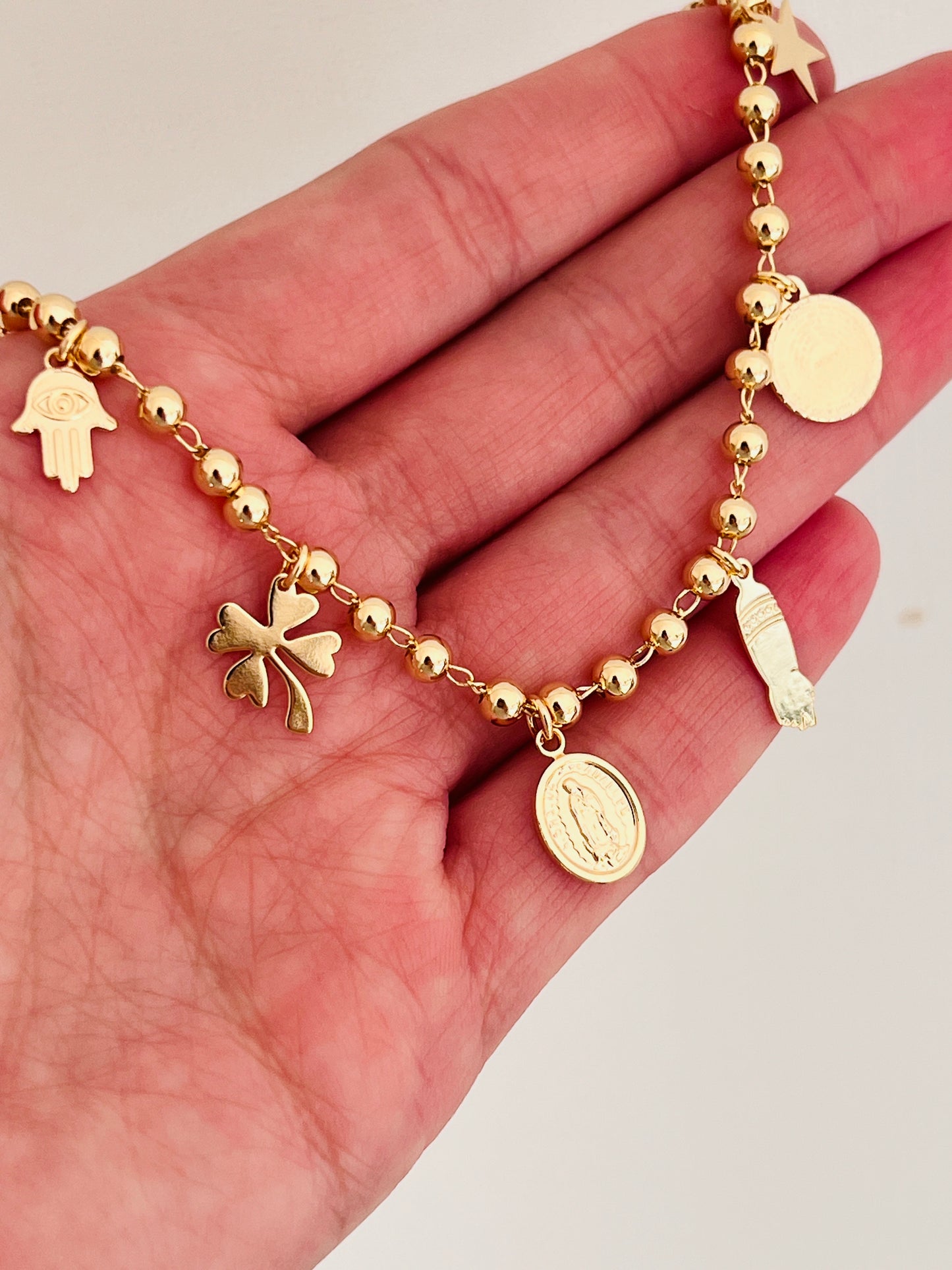 Gold Filled Dangling Charm Bracelet | Minimalist Gold Jewelry