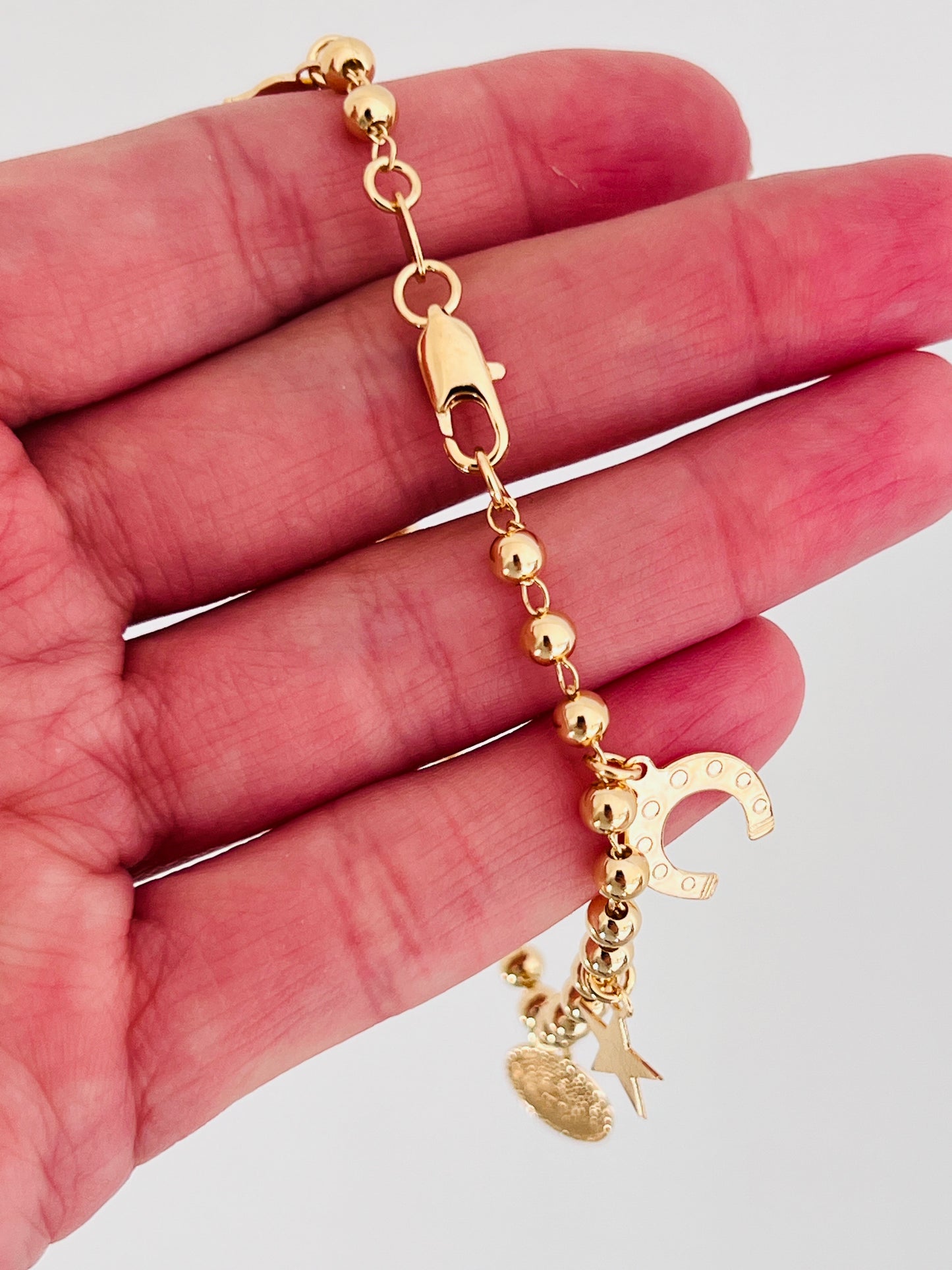 Gold Filled Dangling Charm Bracelet | Minimalist Gold Jewelry