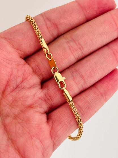 18KT Gold Filled Bracelets, Gold Filled 2mm Mesh Bracelet | Delicate Gold Chain by HAUS OF MONOGRAM