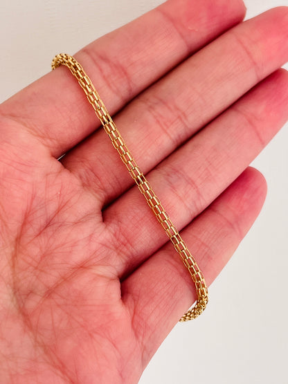 18KT Gold Filled Bracelets, Gold Filled 2mm Mesh Bracelet | Delicate Gold Chain by HAUS OF MONOGRAM