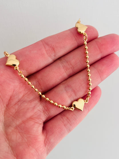 18KT Gold Filled Bracelets, Gold Filled Heart Bracelet | Dainty Gold Jewelry by HAUS OF MONOGRAM