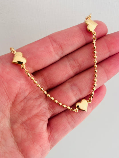 18KT Gold Filled Bracelets, Gold Filled Heart Bracelet | Dainty Gold Jewelry by HAUS OF MONOGRAM