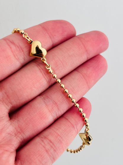 18KT Gold Filled Bracelets, Gold Filled Heart Bracelet | Dainty Gold Jewelry by HAUS OF MONOGRAM