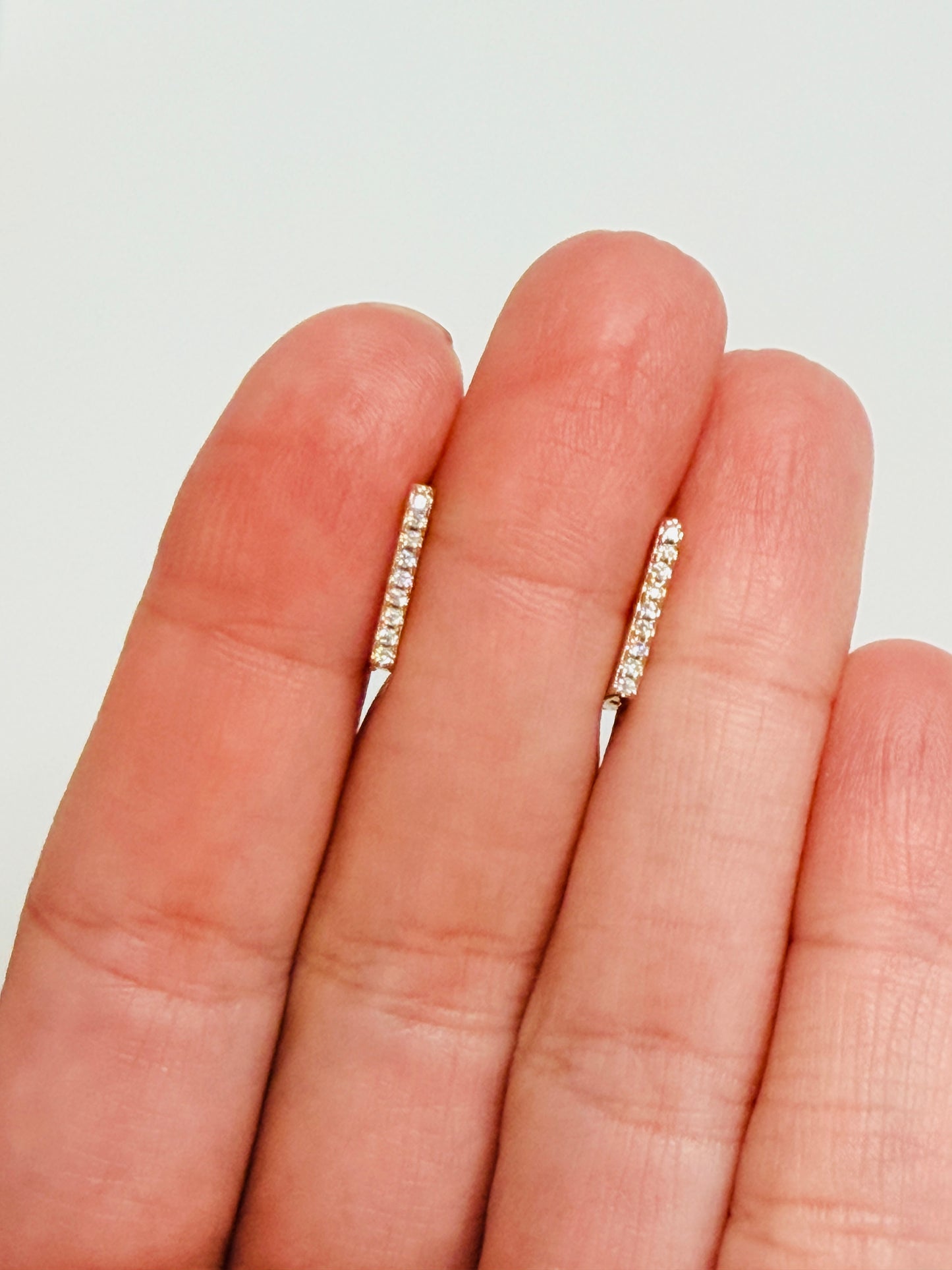 Gold Filled 11mm Mini Square CZ Hoops | Small 18kt Waterproof Earrings