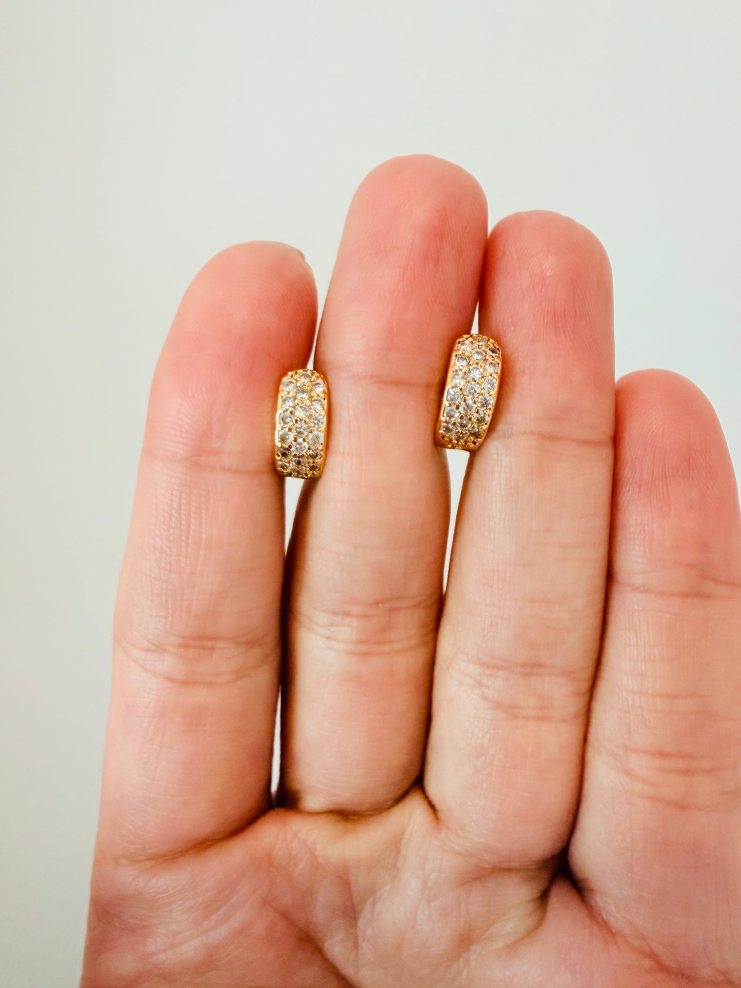 Gold Filled 11mm Mini Micro Pave CZ Hoops | Small 18kt Waterproof Earrings