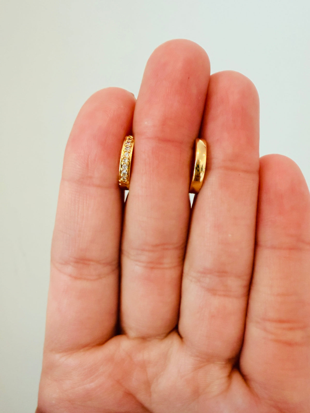 18KT Gold Filled Earrings, Gold Filled 11mm Mini CZ Hoops | Dainty 18kt Waterproof Earrings by HAUS OF MONOGRAM
