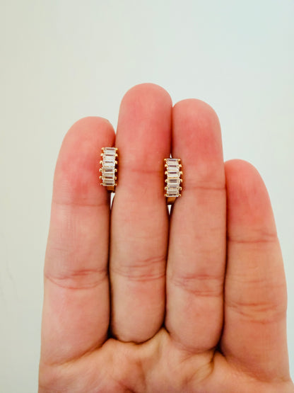 18KT Gold Filled Earrings, Gold Filled 11mm CZ Hoops | 18kt Waterproof Earrings by HAUS OF MONOGRAM