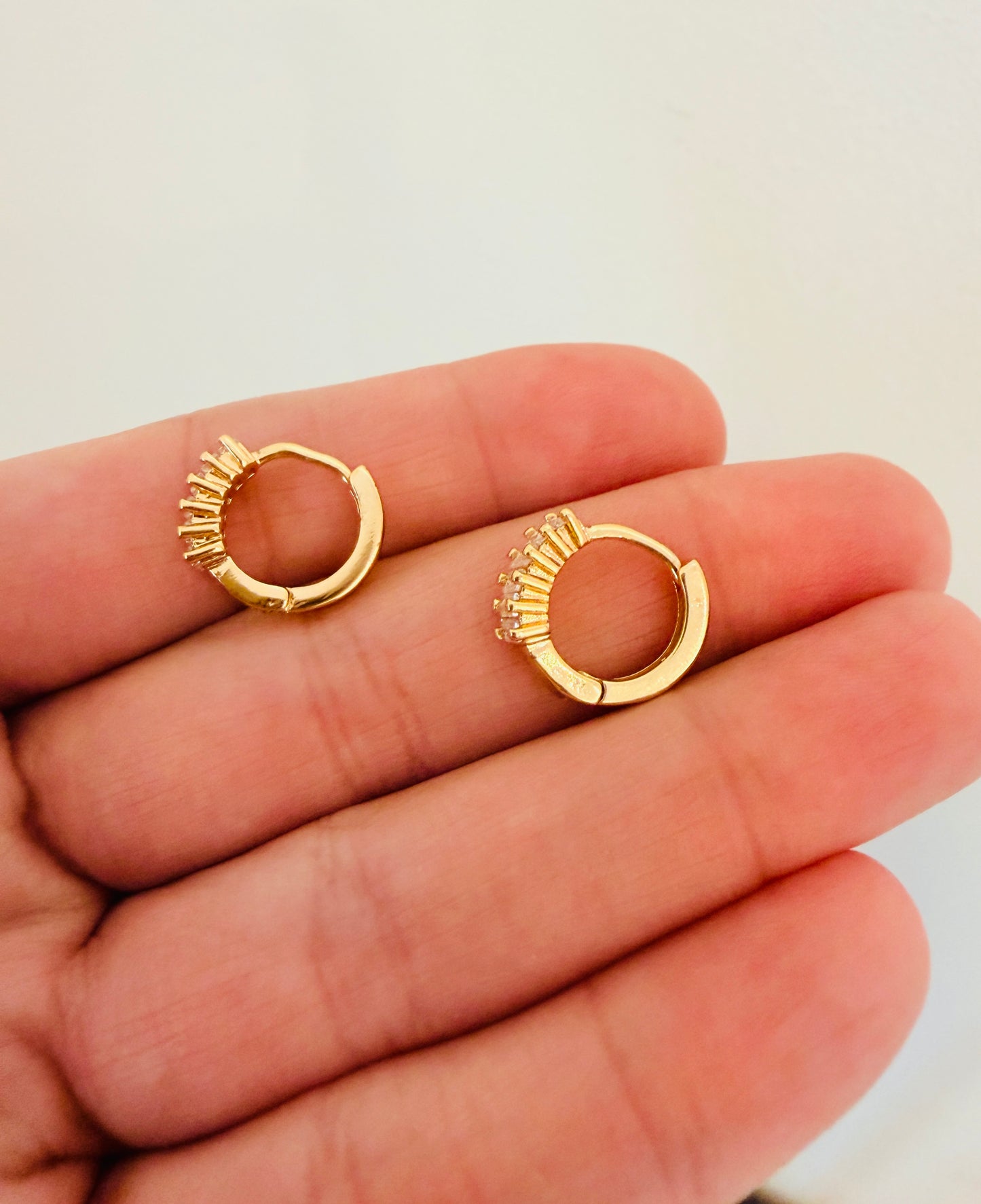 Gold Filled 11mm CZ Hoops | 18kt Waterproof Earrings