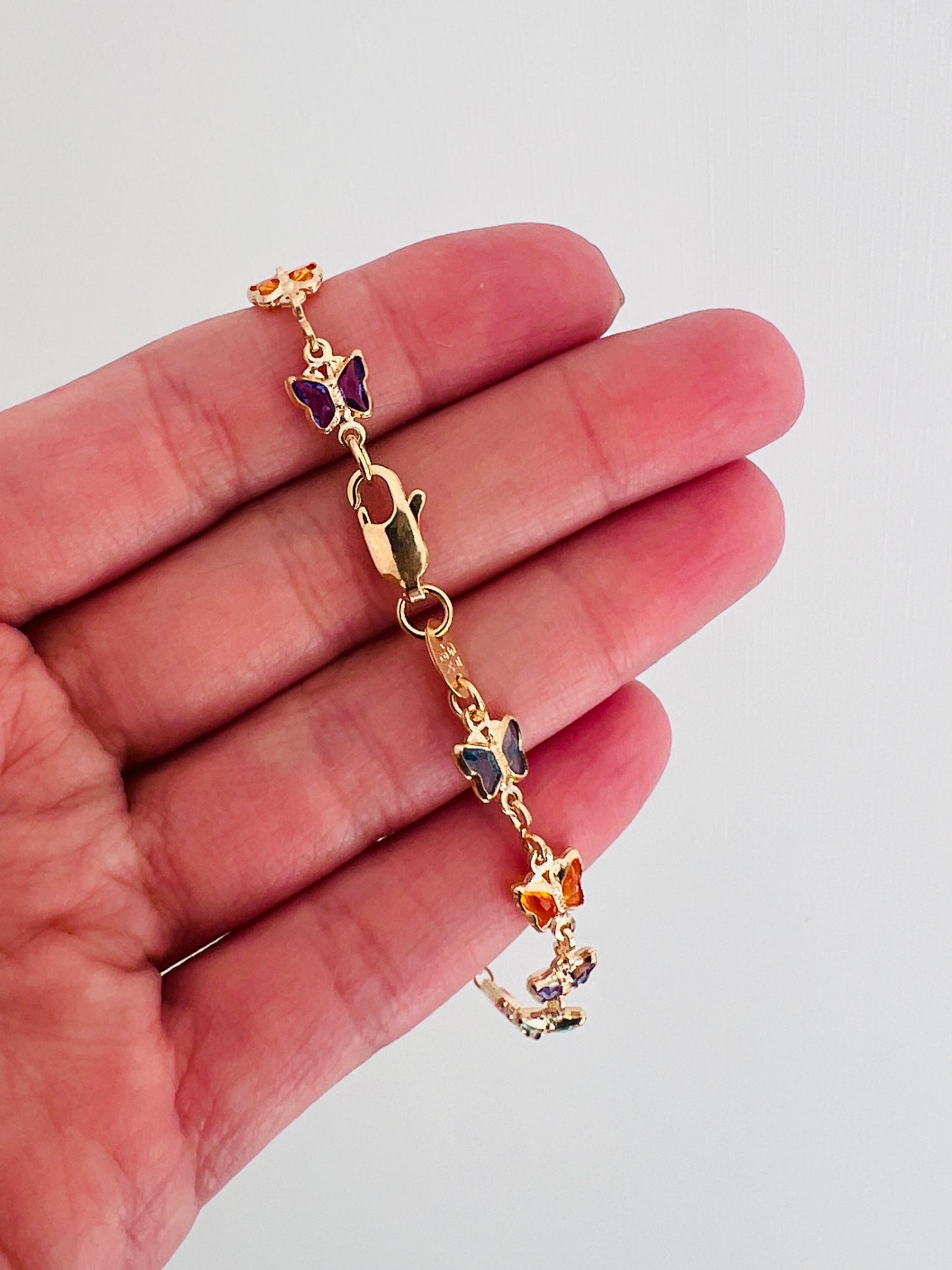 Gold Filled Butterfly Bracelet | Dainty Layering Wrist Charm