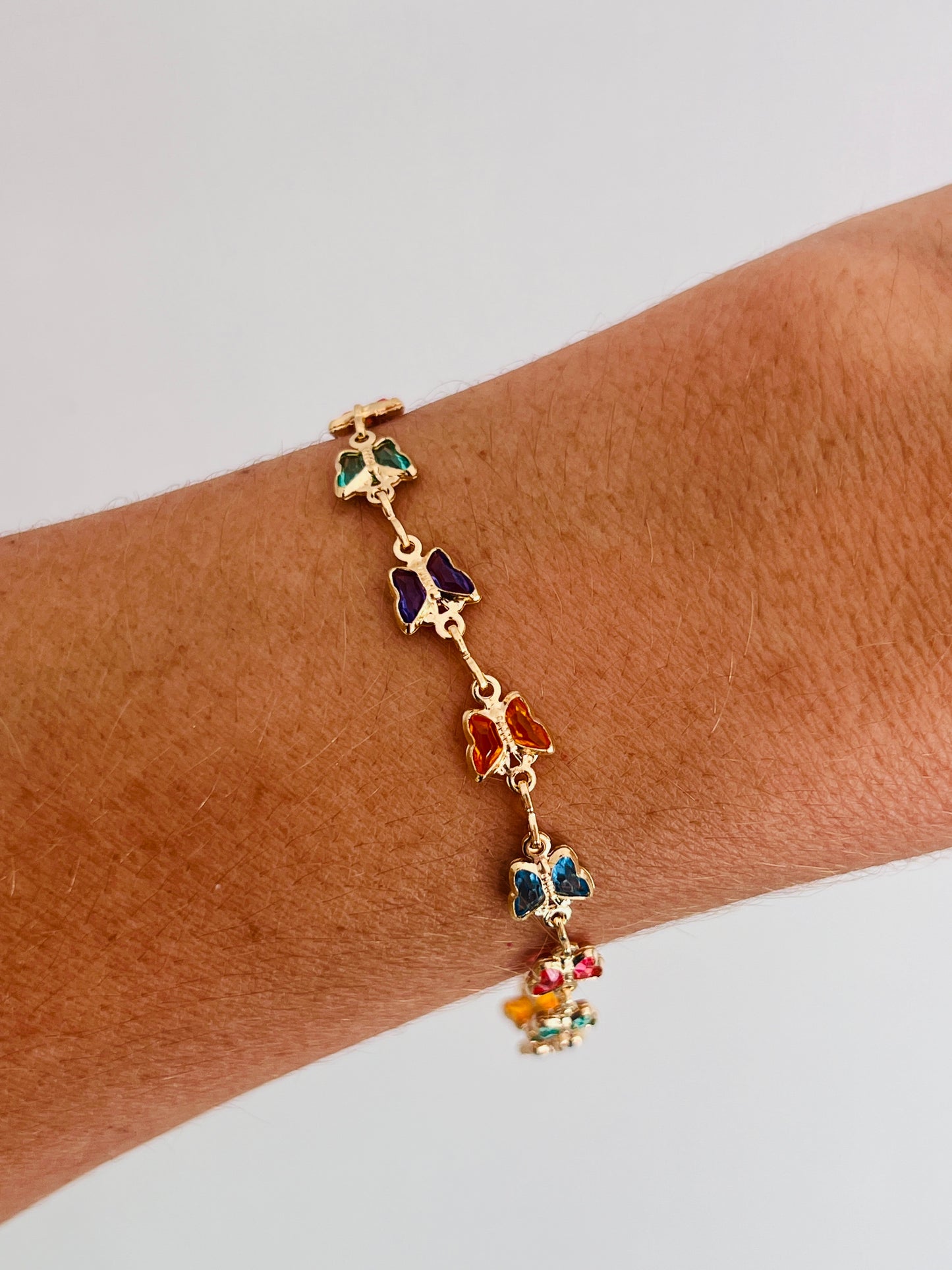 Gold Filled Butterfly Bracelet | Dainty Layering Wrist Charm