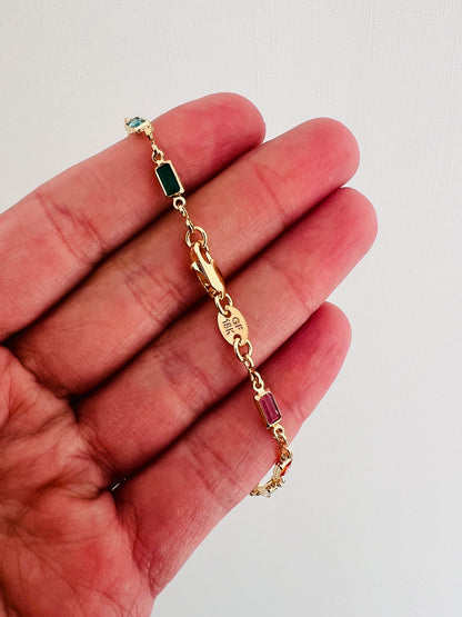 18KT Gold Filled Bracelets, Gold Filled Gemstone Beaded Bracelet | Dainty & Elegant (2.5mm) by HAUS OF MONOGRAM