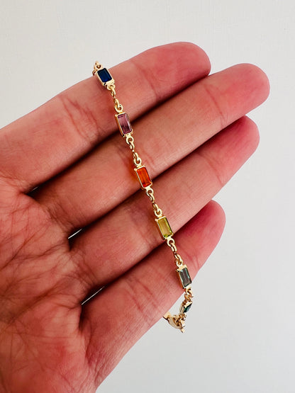 18KT Gold Filled Bracelets, Gold Filled Gemstone Beaded Bracelet | Dainty & Elegant (2.5mm) by HAUS OF MONOGRAM