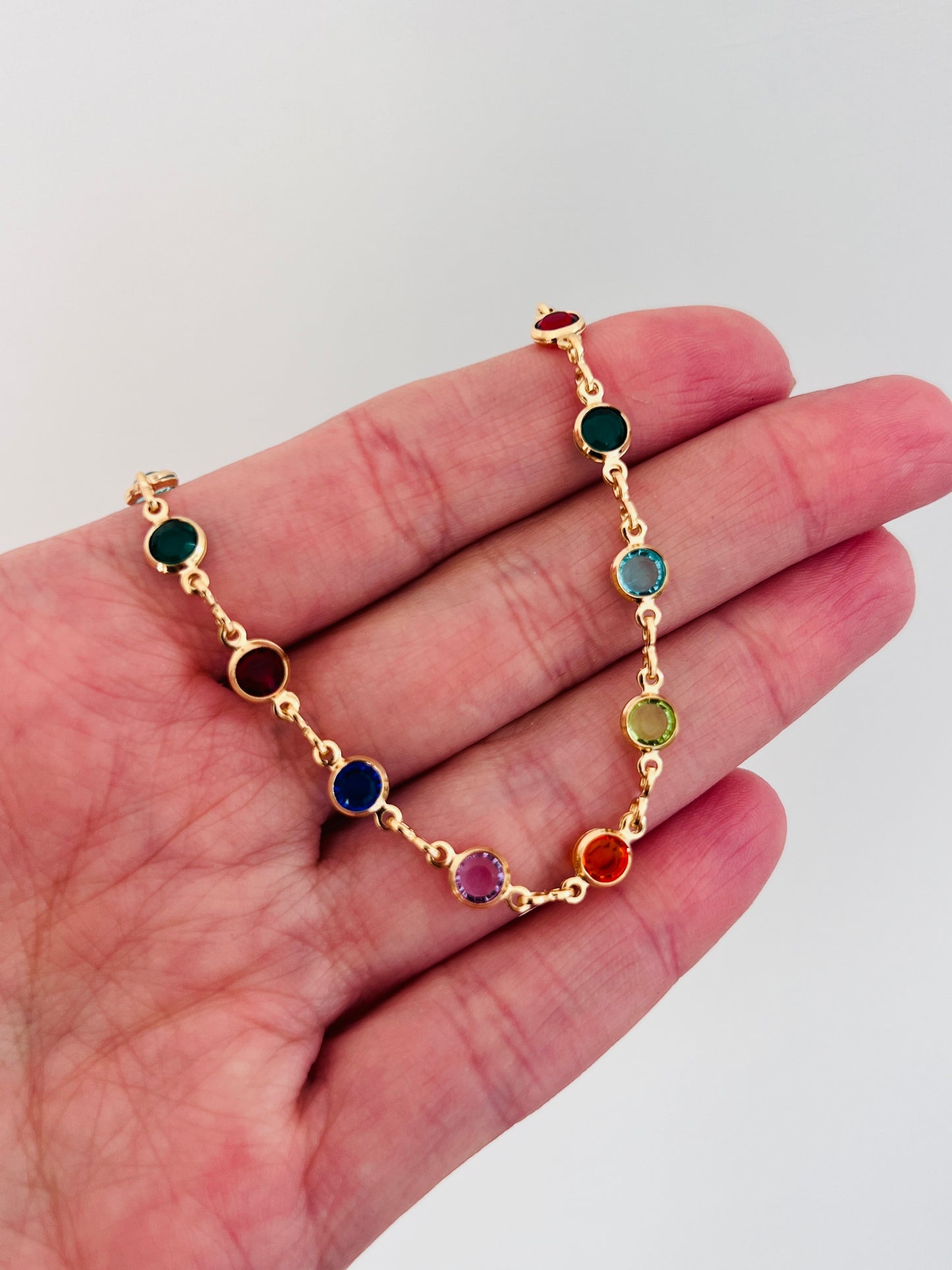 Gold Filled Gemstone Bracelet | Dainty Gold Sparkle Accent