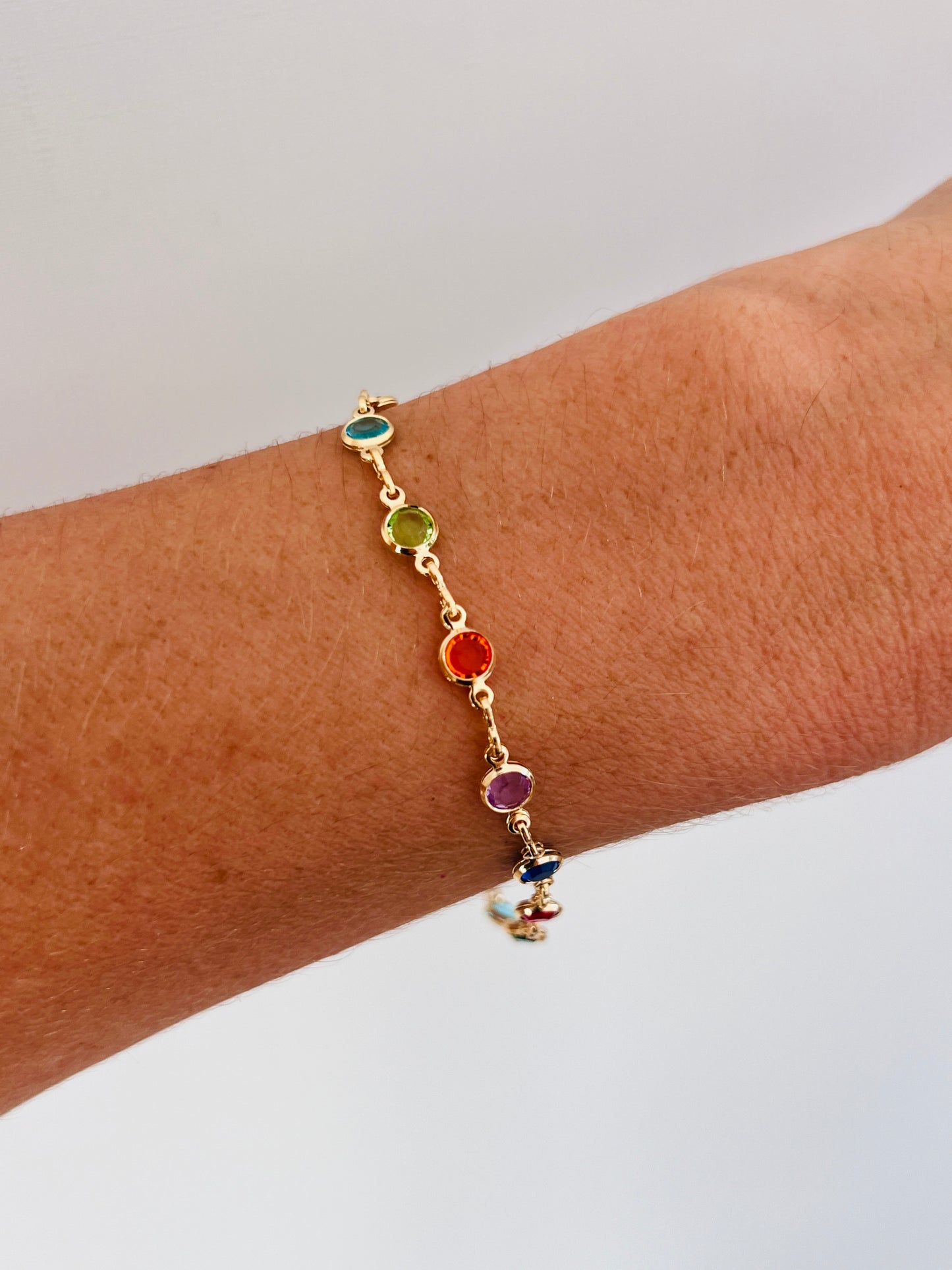 Gold Filled Gemstone Bracelet | Dainty Gold Sparkle Accent
