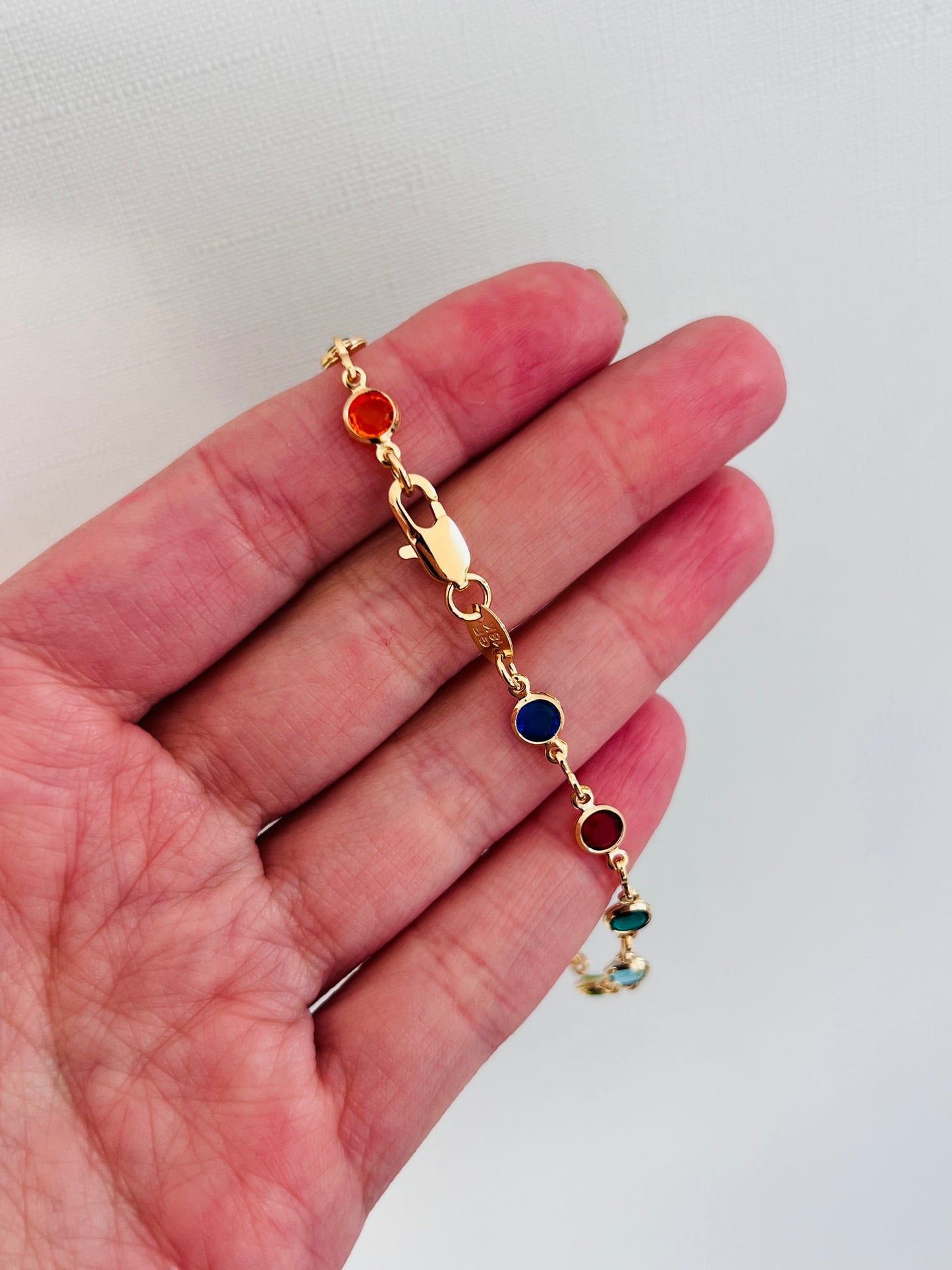 Gold Filled Gemstone Bracelet | Dainty Gold Sparkle Accent