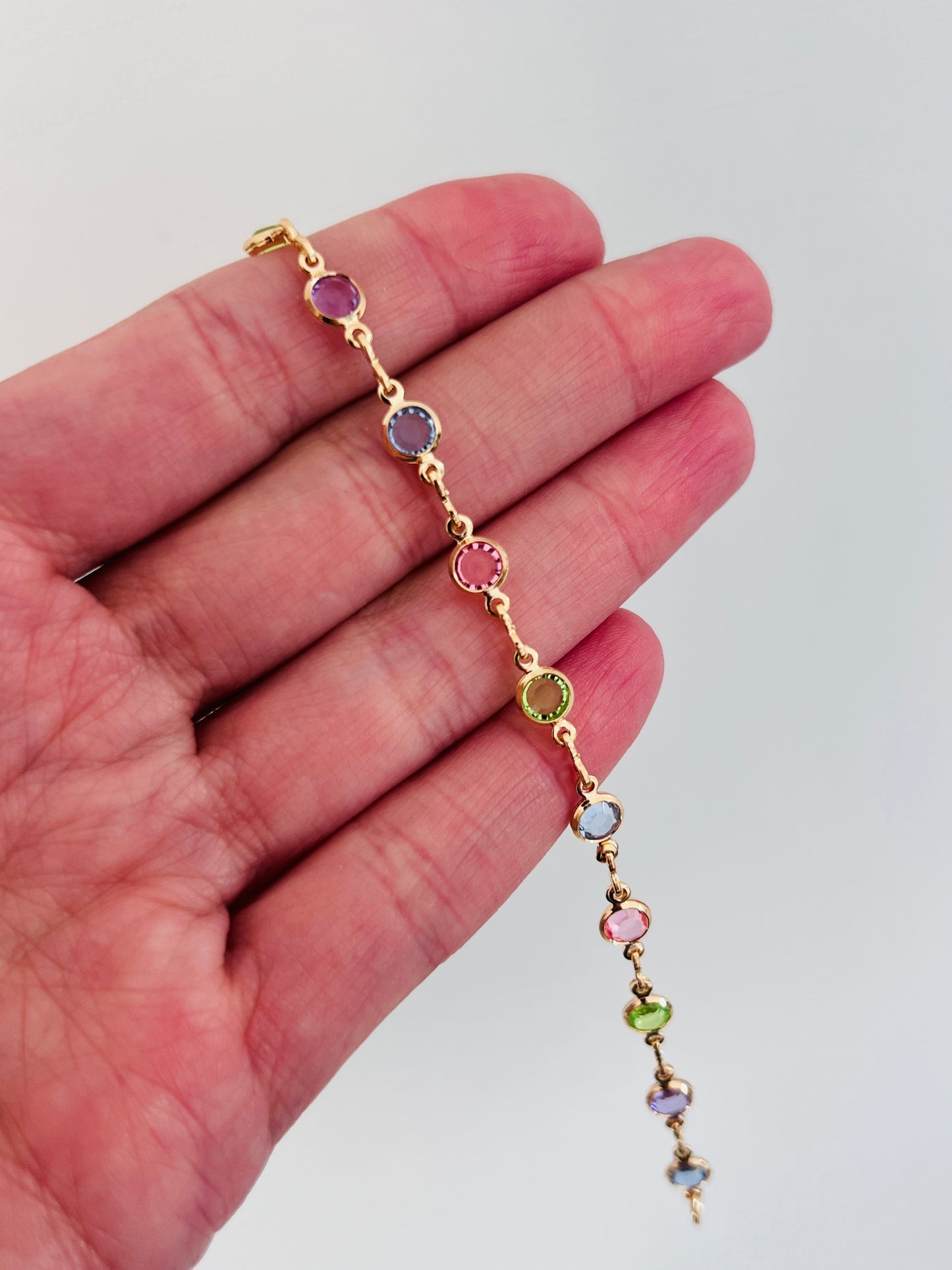 Gold Filled Gemstone Bracelet | Dainty Gold Sparkle Accent