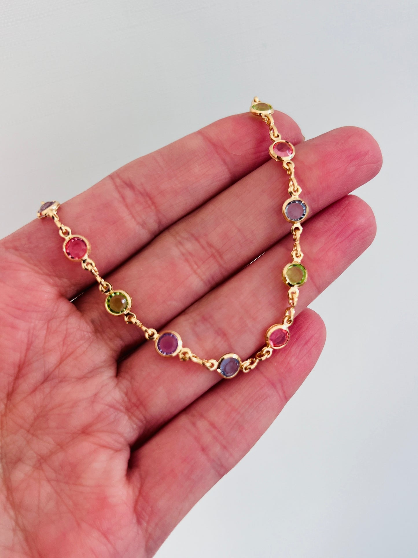 Gold Filled Gemstone Bracelet | Dainty Gold Sparkle Accent