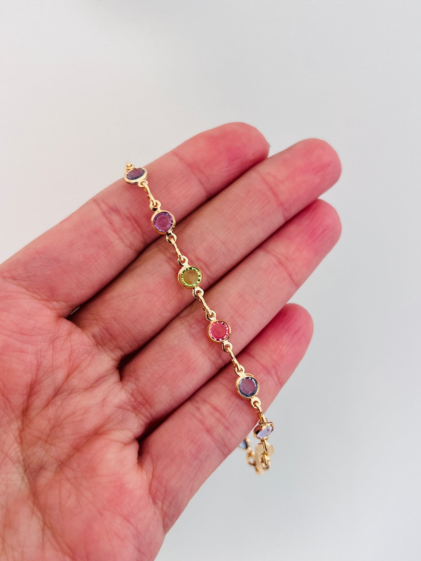 Gold Filled Gemstone Bracelet | Dainty Gold Sparkle Accent