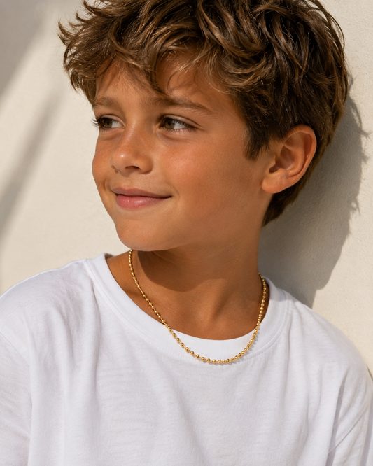 Gold Filled 3mm Beaded Ball Chain Necklace | Unisex Chain
