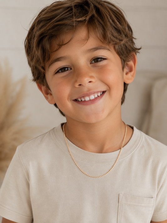 18KT Gold Filled Necklaces, Gold Filled 1mm Ball Necklace | Unisex Chain by HAUS OF MONOGRAM