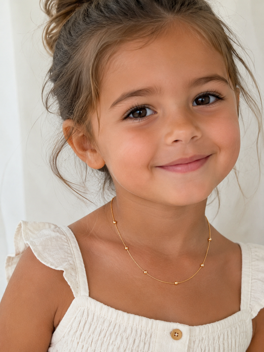 18KT Gold Filled Necklaces, Gold Filled Dainty Box & Ball Necklace by HAUS OF MONOGRAM