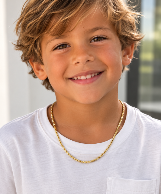 18KT Gold Filled Necklaces, Gold Filled 4mm Rope Necklace | Unisex Chain by HAUS OF MONOGRAM