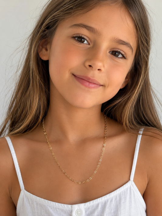 18KT Gold Filled Necklaces, Gold Filled 2mm Cable Link Necklace by HAUS OF MONOGRAM