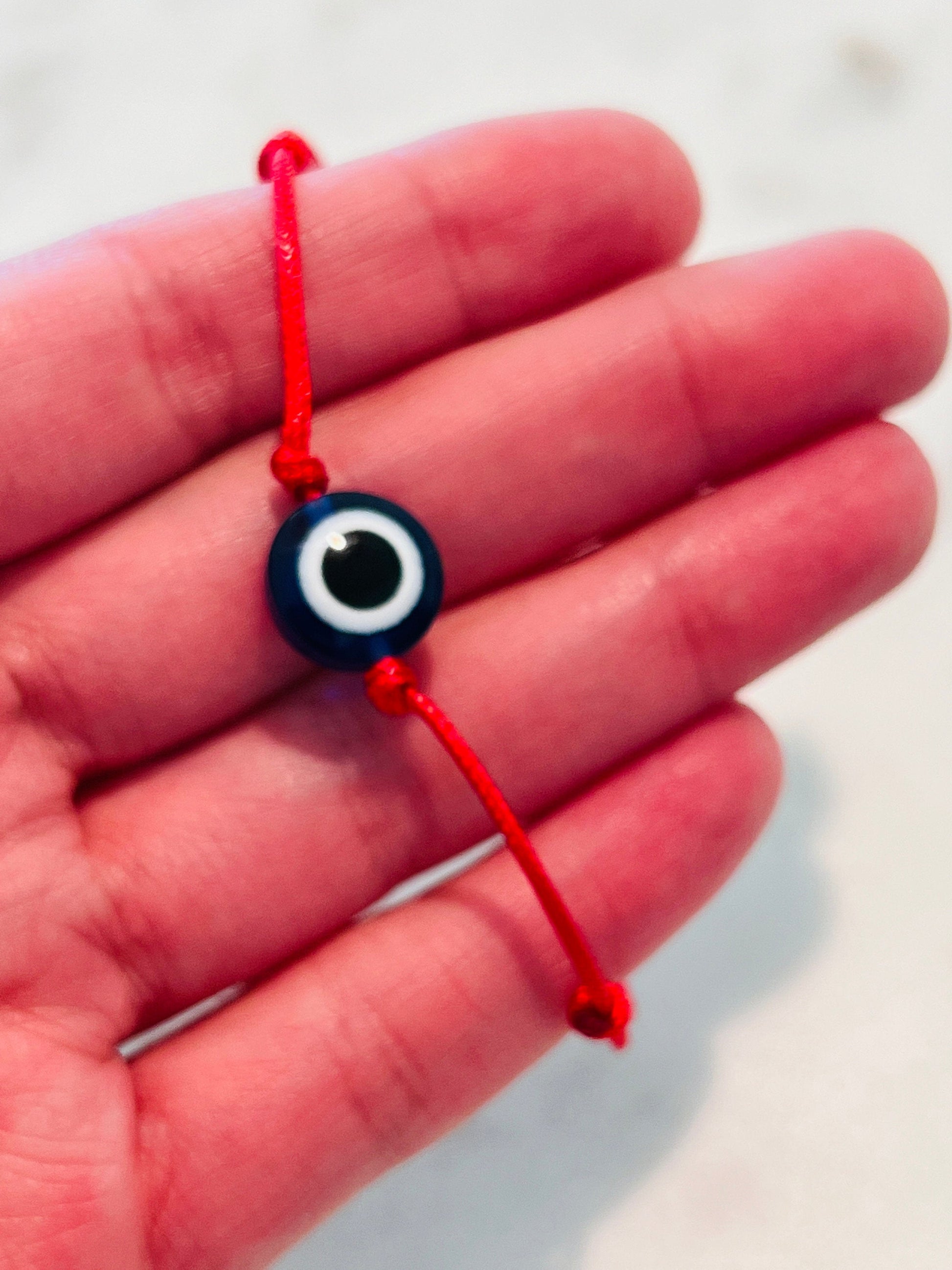 Evil Eye Macrame Bracelet | Adjustable Protection Bracelet by HAUS OF MONOGRAM - Bracelets, , HOM-REDSTRINGMACRAME