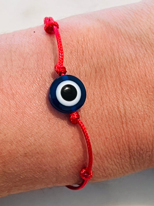 Evil Eye Macrame Bracelet | Adjustable Protection Bracelet by HAUS OF MONOGRAM - Bracelets, , HOM-REDSTRINGMACRAME