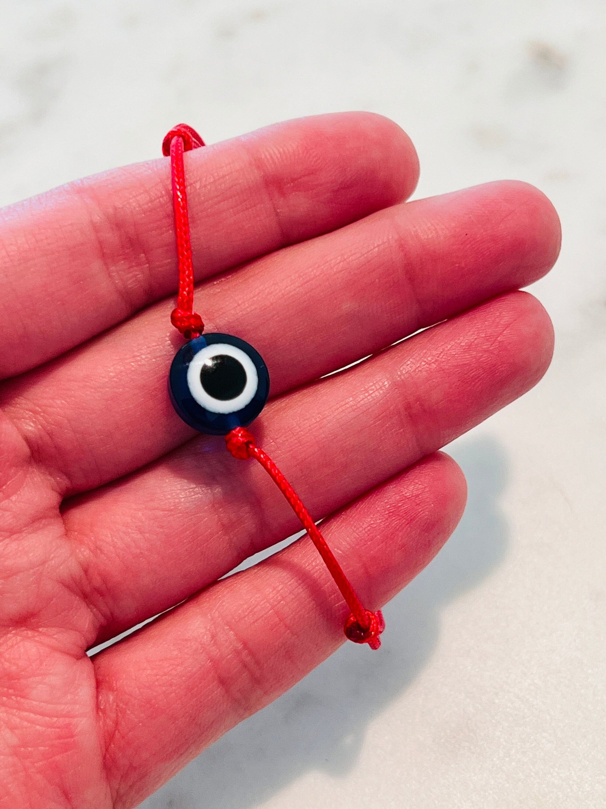 Evil Eye Macrame Bracelet | Adjustable Protection Bracelet by HAUS OF MONOGRAM - Bracelets, , HOM-REDSTRINGMACRAME
