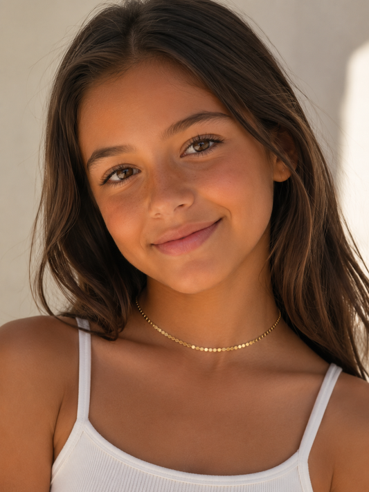 18KT Gold Filled Necklaces, Gold Filled 1.5mm Flat Ball Necklace by HAUS OF MONOGRAM