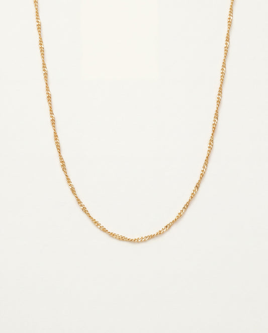 18KT Gold Filled Necklaces, Gold Filled 0.5mm Twisted Curb Chain Necklace | Dainty 18K Gold-Filled Necklace – 16" to 30" b...