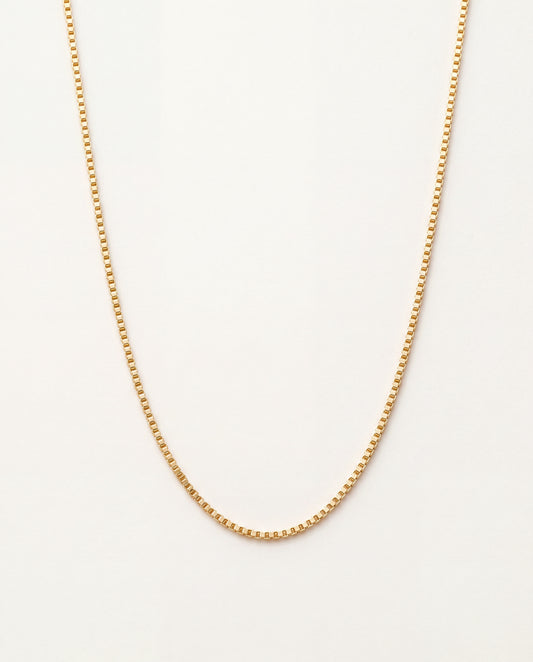 18KT Gold Filled Necklaces, Gold Filled 0.6mm Box Necklace | Ultra Thin Chain Layer by HAUS OF MONOGRAM