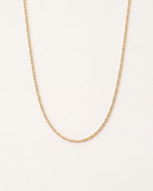 18KT Gold Filled Necklaces, Gold Filled 0.9mm Box Necklace | Dainty Everyday Gold Chain by HAUS OF MONOGRAM