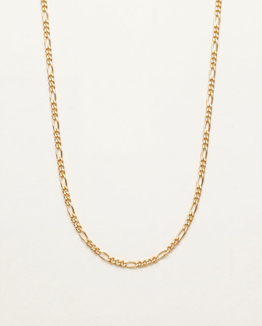 18KT Gold Filled Necklaces, Gold Filled 0.9mm Figaro Necklace | Minimalist Layering Chain by HAUS OF MONOGRAM